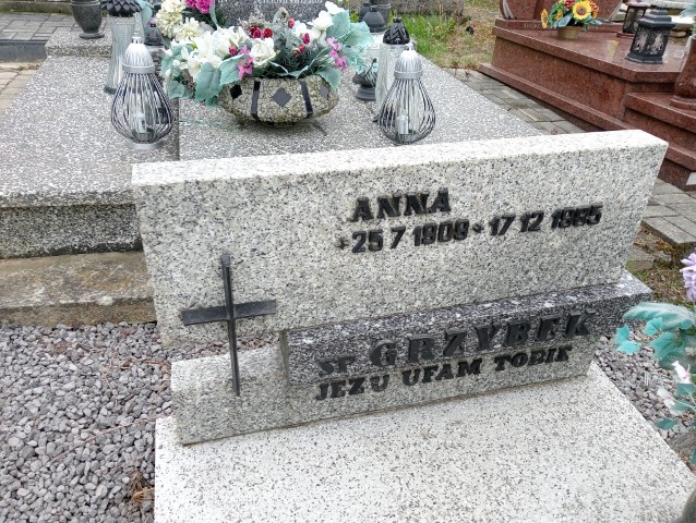 Anna Grzybek 1909 Hażlach - Grobonet - Wyszukiwarka osób pochowanych
